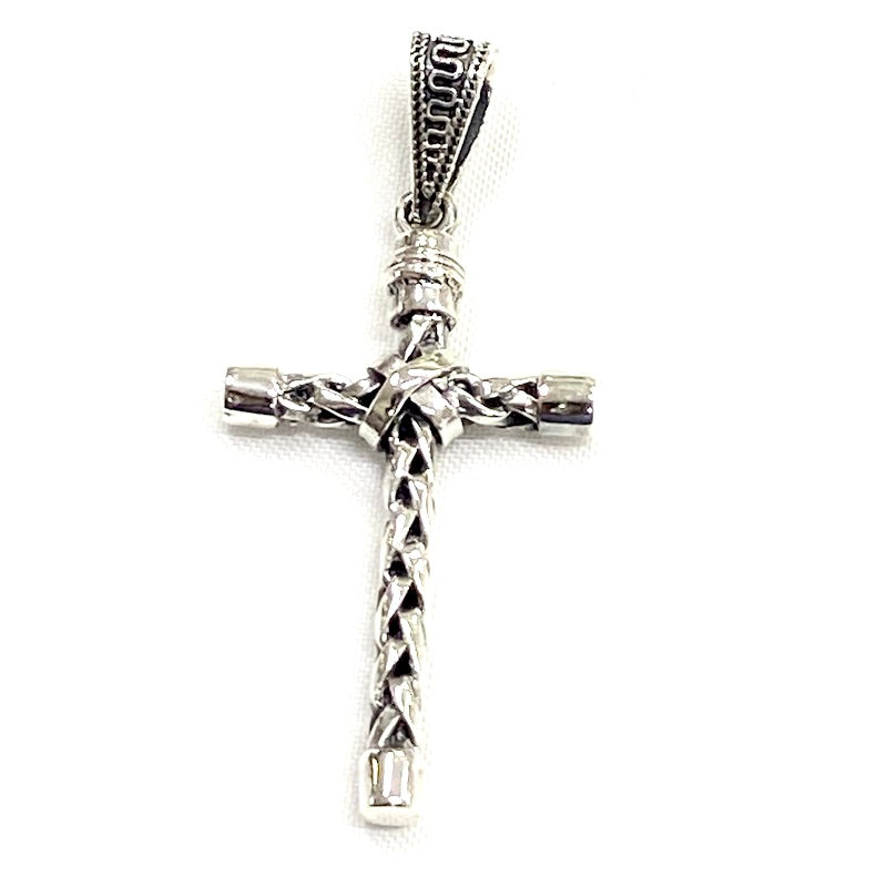 Stunning Braided Design Cross Pendant