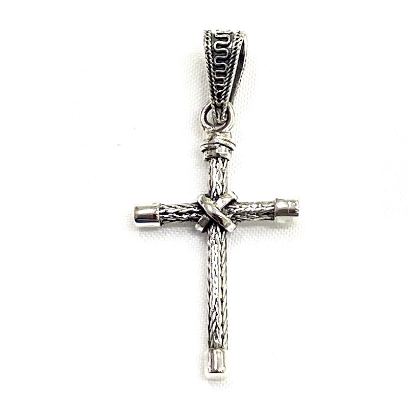 Small Size Braid Design Cross Pendant